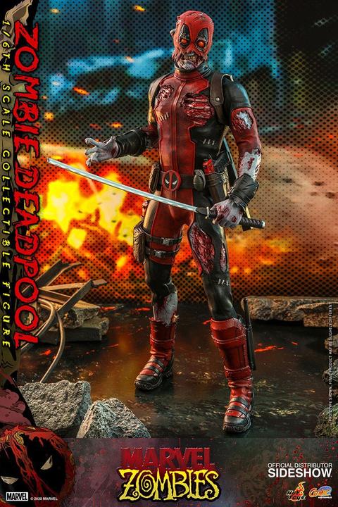 Actual product image Hot Toys Marvel Zombies "Zombie Deadpool" Comic Masterpiece Action Figure