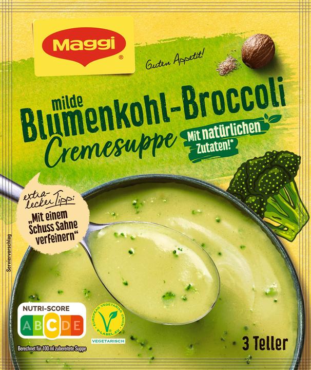 Actual product image Maggi GUTEN APPETIT Cream of Cauliflower-Broccoli Soup, yields 750 ml (750 ml)