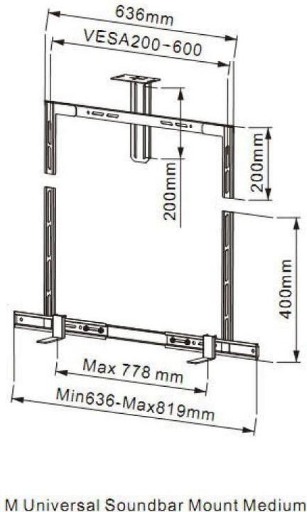 Immagine prodotto Multibrackets M Universal Soundbar Mount (Mobile TV, 40", 10 kg)