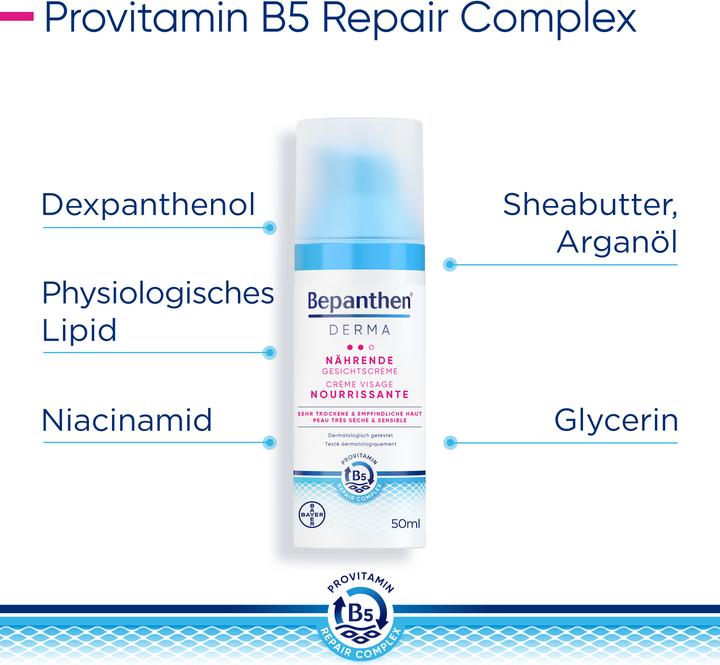 Image du produit Bepanthen Derma Crème visage nourrissante (50 ml, Crème de jour)