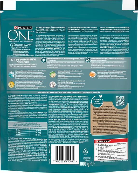 Immagine prodotto Purina ONE Salmone e integrale (Adulto, 1 pz., 800 g)