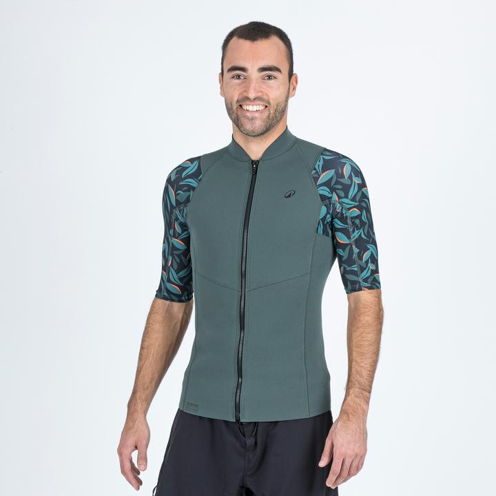 Subea YULEX100 Herren UV-Schutz 1,5 mm kurzarm - Awake Blumen-Print