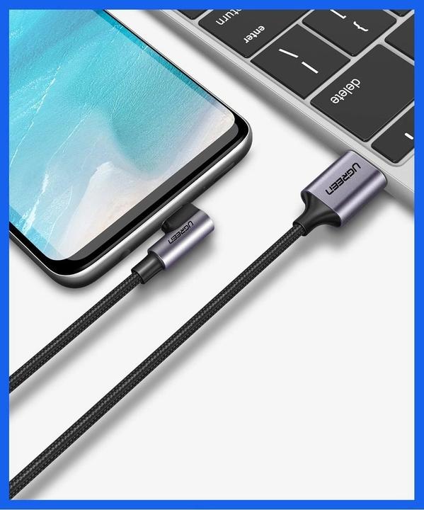 Produktbild Ugreen USB-C gewinkelt zu USB-A 2.0 A Datenkabel (2 m, USB 2.0)