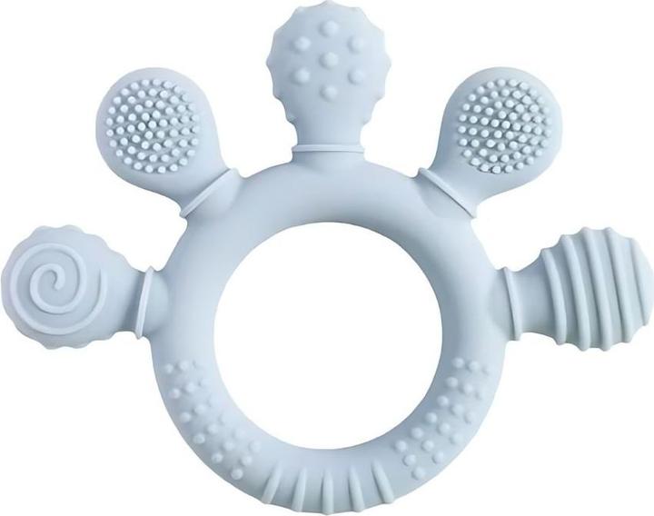 Milkii Anneau de dentition en silicone, bleu bébé