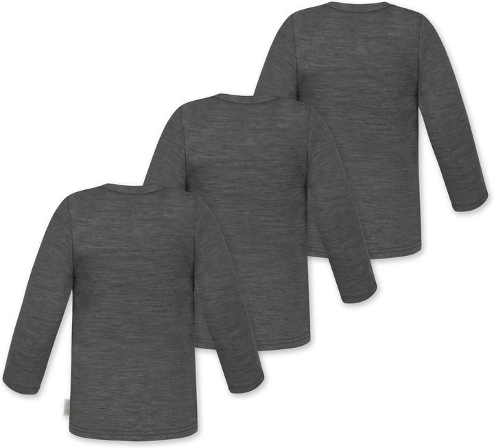 Produktbild Normani 3er Pack Baby Merino Longsleeve „Taupo" - 9467 (110)