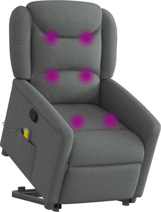 Produktbild VidaXL Massagesessel mit Aufstehhilfe Dunkelgrau Stoff