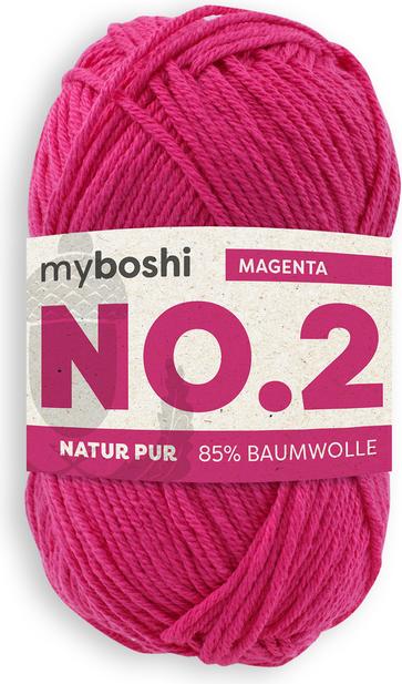 Image du produit Myboshi Laine n°2 col.262 magenta 50 g, 100 m, 85 % CO, 15 % KP