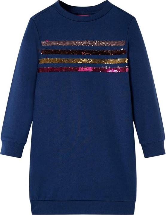 VidaXL Kinder-Pulloverkleid Marineblau 92,Material: 95 % Baumwolle (92)