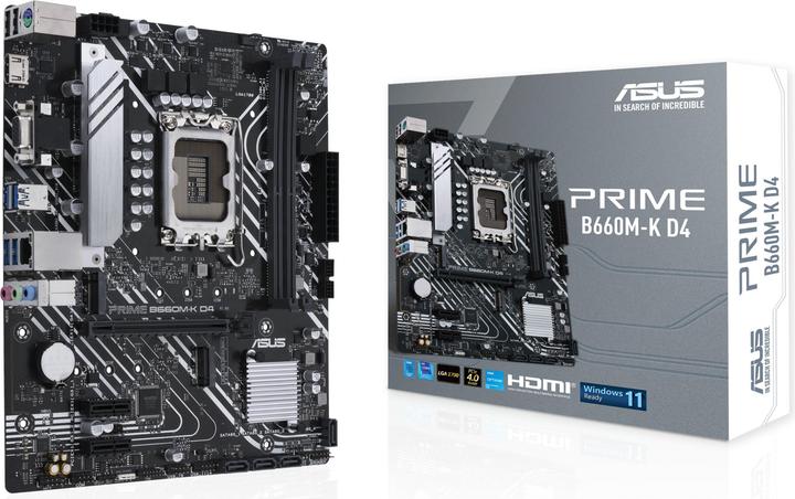Actual product image ASUS Mainboard||Intel B660|LGA1700|MicroATX|Memory DDR4 (LGA 1700, Intel B660, mATX)