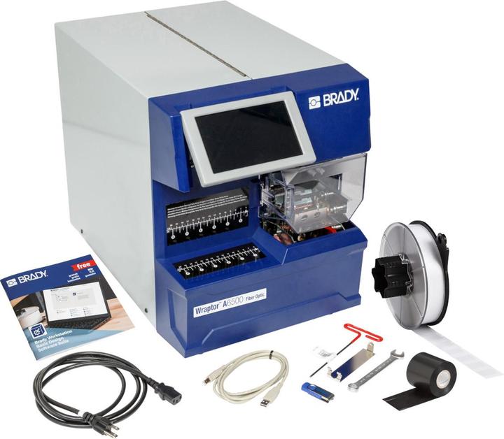 Produktbild Brady Wraptor A6500 Glasfaserkabel-Druckapplikator mit Software für die Kabelkennzeichnung