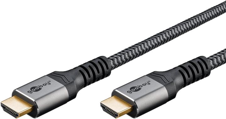 Goobay Cavo HDMI ad alta velocità con Ethernet, 5 m, grigio pelle di squalo (5 m, HDMI)