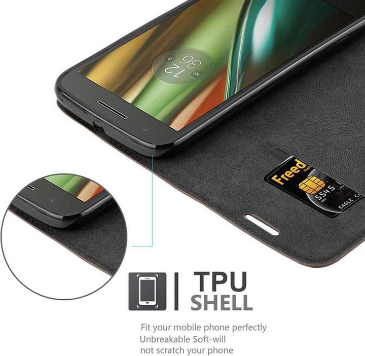 Actual product image Cadorabo Book Invisible Magnet Cover (Motorola Moto E3)