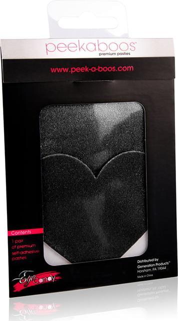 Image du produit Peekaboos Peekaboo Pasties Noir Satin Coeur