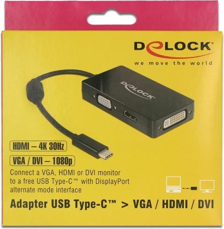 Produktbild Delock USB-C zu (DVI, VGA, HDMI, 13 cm)