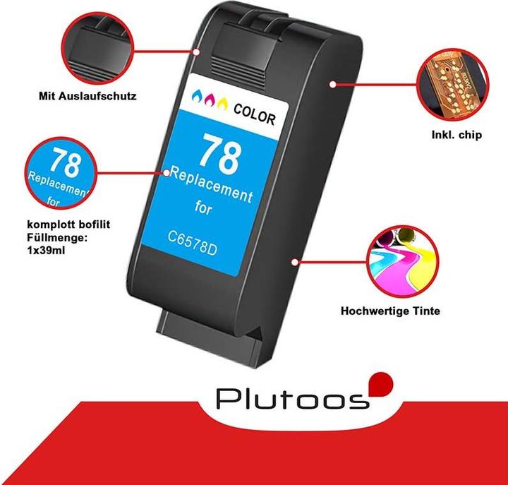 Image du produit Plutoos HP 45XL HP 78XL Cartouches XXL compatibles, jeu de 2 BK+CL (CF, CL)
