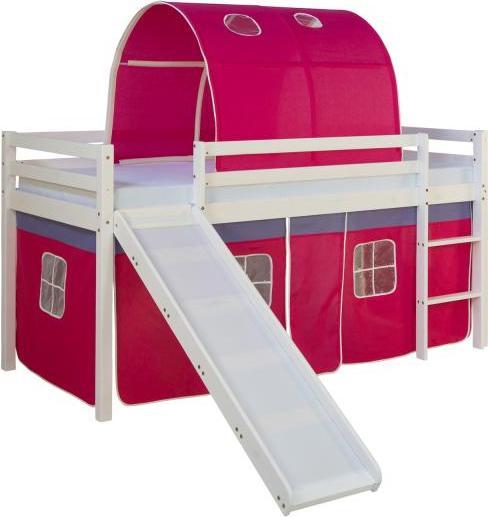 Immagine prodotto Homestyle4u Letto a soppalco con scivolo e tenda (90 x 200 cm)