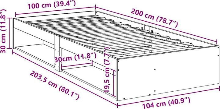 Produktbild VidaXL Tagesbett ohne Matratze Weiss 100x200 cm Massivholz Kiefer Sofabett (100 x 200 cm)