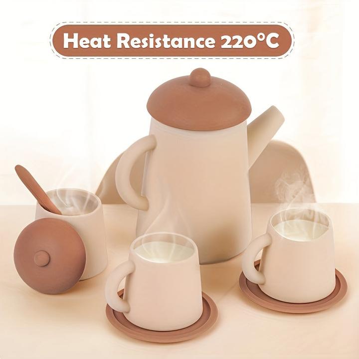 Immagine prodotto Activity Board Set di giocattoli da cucina in silicone senza BPA, tazza da tè atossica, giocattoli da cucina per