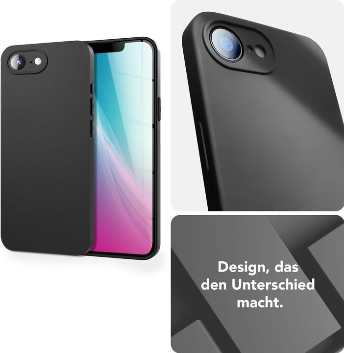 Produktbild Nalia Strider - Blackout Look Cover - Ultradünne Silikon Hülle mit Staubschutz Kappen (Apple iPhone 16e)