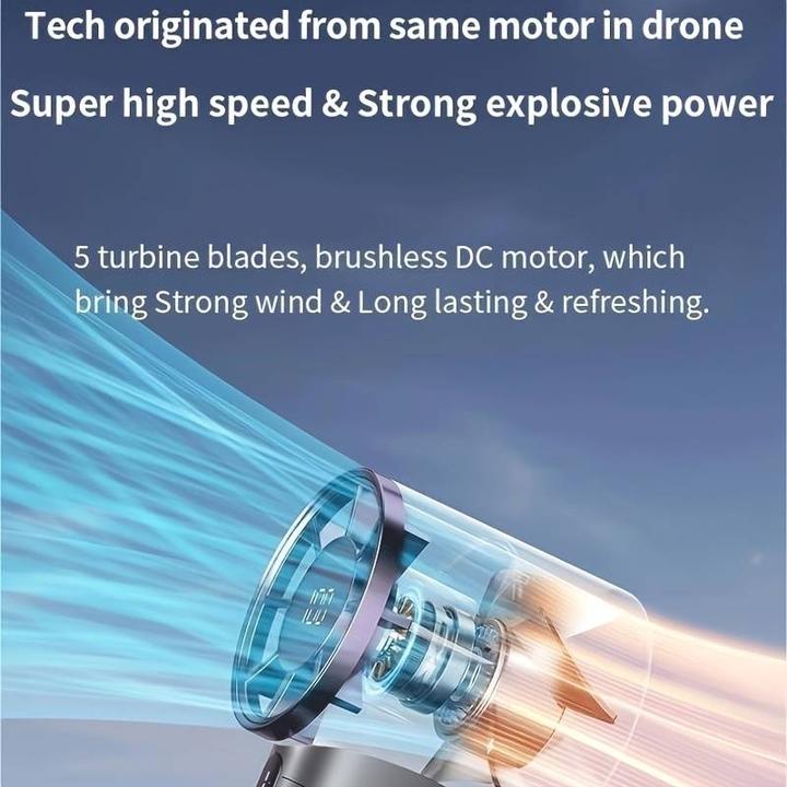 Image du produit PhoneLook Ventilateur portable puissant compact à 100 vitesses avec affichage LED