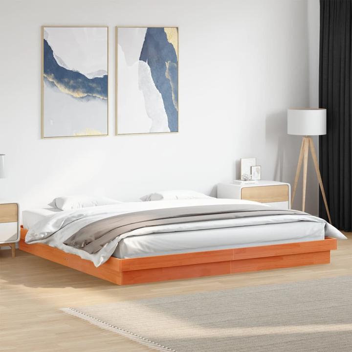 Produktbild VidaXL Bett mit LED-Beleuchtung Kiefer (200 x 200 cm)