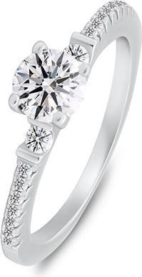 Brilio Silver - Delicate silver ring with zircons RI139W - Circuit: 60 mm (60)