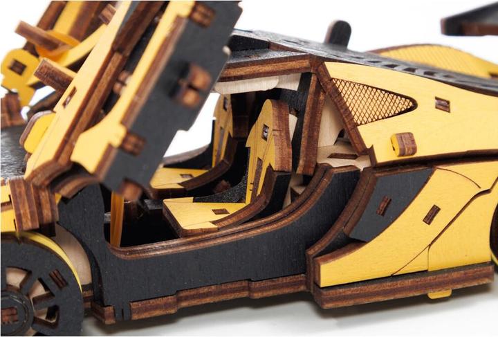 Image du produit Eco Wood Art Kit de maquette 3D en bois - Voiture de course - Jaune (237 pièces)