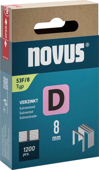 Immagine prodotto Novus Graffette a filo piatto D 53 F 8mm 1200 pezzi.