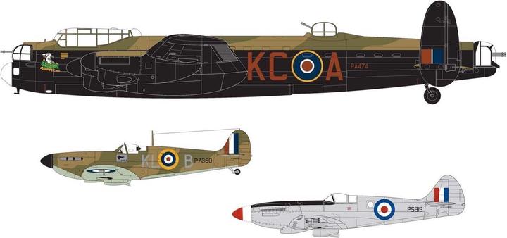 Actual product image Airfix Kit Set Avro Lancaster B & 2 Spitfire 1:72