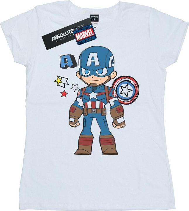 Actual product image Womens/Ladies Captain America Sketch Cotton T-Shirt (XXL)