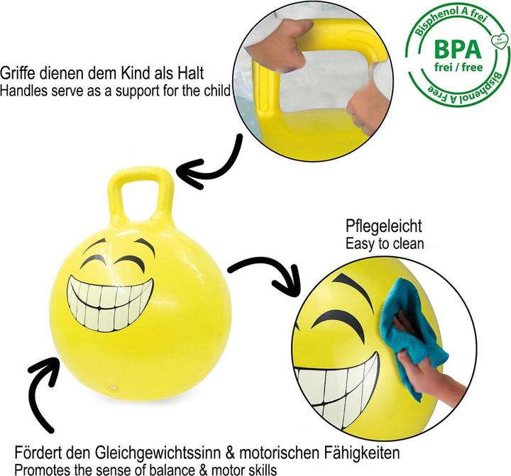 Immagine prodotto Jamara Hop Ball Smile - Palla a imbuto - Bambino/Ragazza - 1 anno(i) - Giallo - 407 g