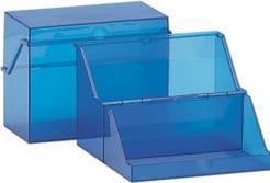 Image du produit Helit Petite boîte à fiches translucide, A7 horizontal, bleue non équipée, au design translucide, pour