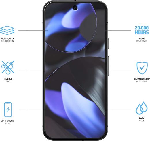Actual product image Eiger Display-Folie (2er-Pack) Mountain H.I.T Clear (2 Piece, Google Pixel 9a)