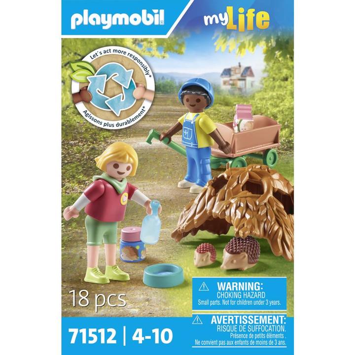 Image du produit Playmobil S'occuper de la famille de hérissons (71512, Playmobil Ma vie)