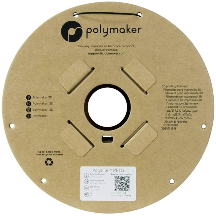 Image du produit Polymaker PolyLite PETG (PETG, 1.75 mm, 3000 g, Noir)