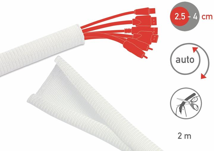 Immagine prodotto Label-the-cable Organizzatore di cavi bianco 1 pezzo (LTC 5120) (Tubo cavi, 200 cm)