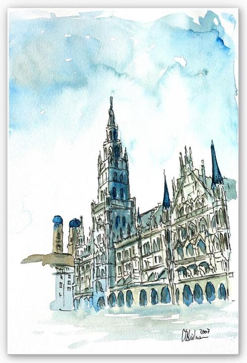 Actual product image Trenddeko Bleichner - Munich City Hall (40 x 60 cm)