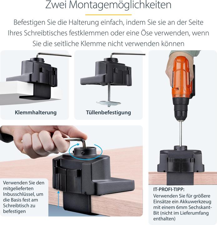 Produktbild StarTech ARMPIVOT2USB3 Monitorhalterung (Gelenkarm, 34-Zoll-VESA-Monitor, Premium 2x USB (Tisch, 34")