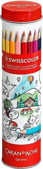 Actual product image Caran d'Ache Swisscolor Metalldose Farbstifte (Multicoloured, 18 x)