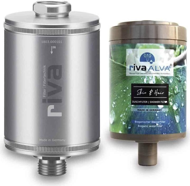 Riva Duschfilter rivaALVA SKIN&HAIR - Metallgehäuse mit Filterkartusche