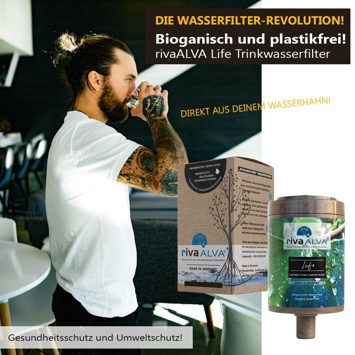 Produktbild Riva Trinkwasserfilter rivaALVA LIFE - Metallgehäuse mit Filterkartusche und Schlauchanschluss-Set