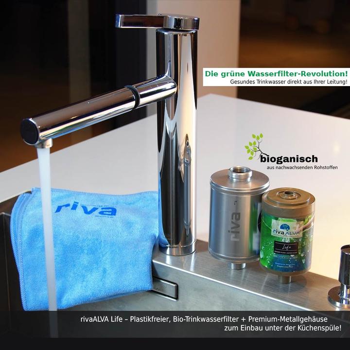 Produktbild Riva Trinkwasserfilter rivaALVA LIFE - Metallgehäuse mit Filterkartusche und Schlauchanschluss-Set