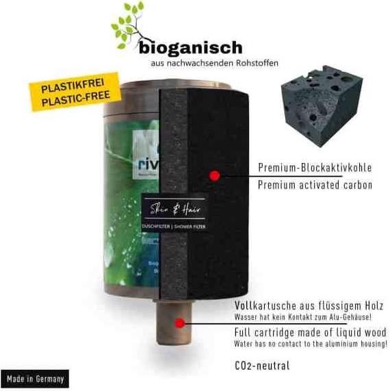Produktbild Riva Duschfilter rivaALVA SKIN&HAIR - Metallgehäuse mit Filterkartusche