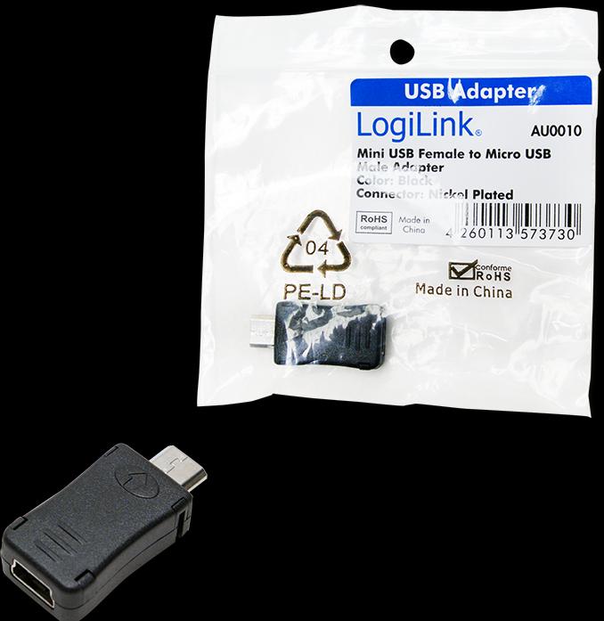 Produktbild LogiLink Micro USB B – Mini USB Adapter (0.08 m, USB 2.0)