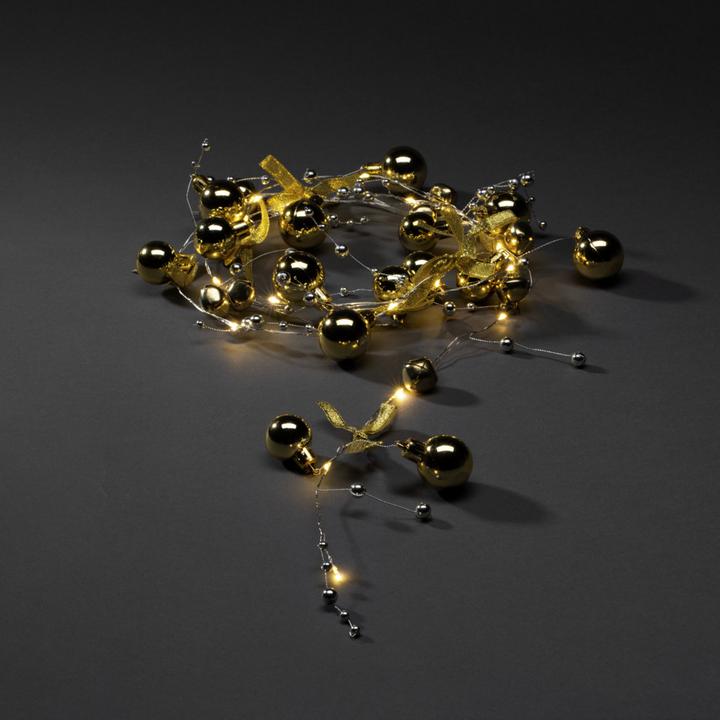 Image du produit Konstsmide Gnosjö Guirlande lumineuse décorative à LED, perles, couleur laiton, 6h de minuterie, 20 (2.20 m)
