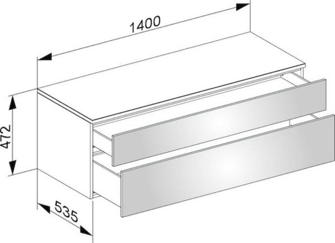 Immagine prodotto Keuco Credenza EDITION 400 Hö 180/270mm 1400x472x535mm we/ant sat