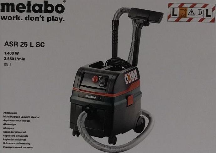 Image du produit Metabo Asr 25 L Sc (Aspirateur eau et poussière)