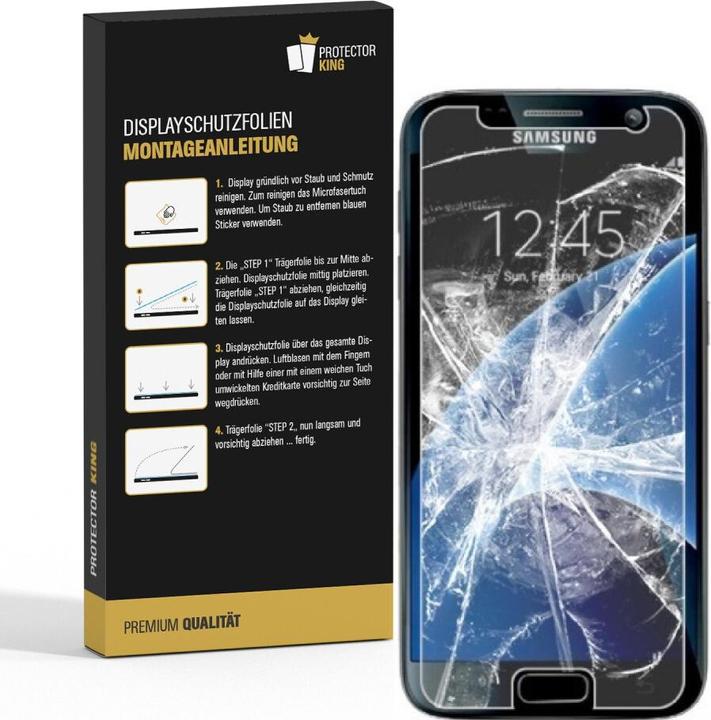 Produktbild Protectorking 2x Panzerfolie Anti-Shock HD Klar (2 Stück, Samsung Galaxy S7)