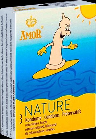 Amor Nature" 3 natural condoms for a natural feeling and intimate security (3 pcs.)