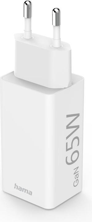 Immagine prodotto Hama Caricabatterie rapido, GaN, 1x USB-C PD, 1x USB-A QC, Mini caricatore, 65 W, Bianco (65 W)